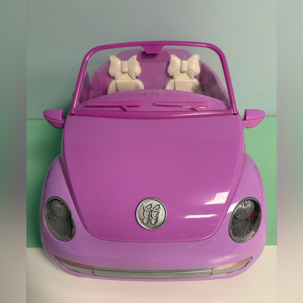 Glitter Girls Purple Convertible Beetle 14” Doll Car, Doll Vehicle Kids Toy